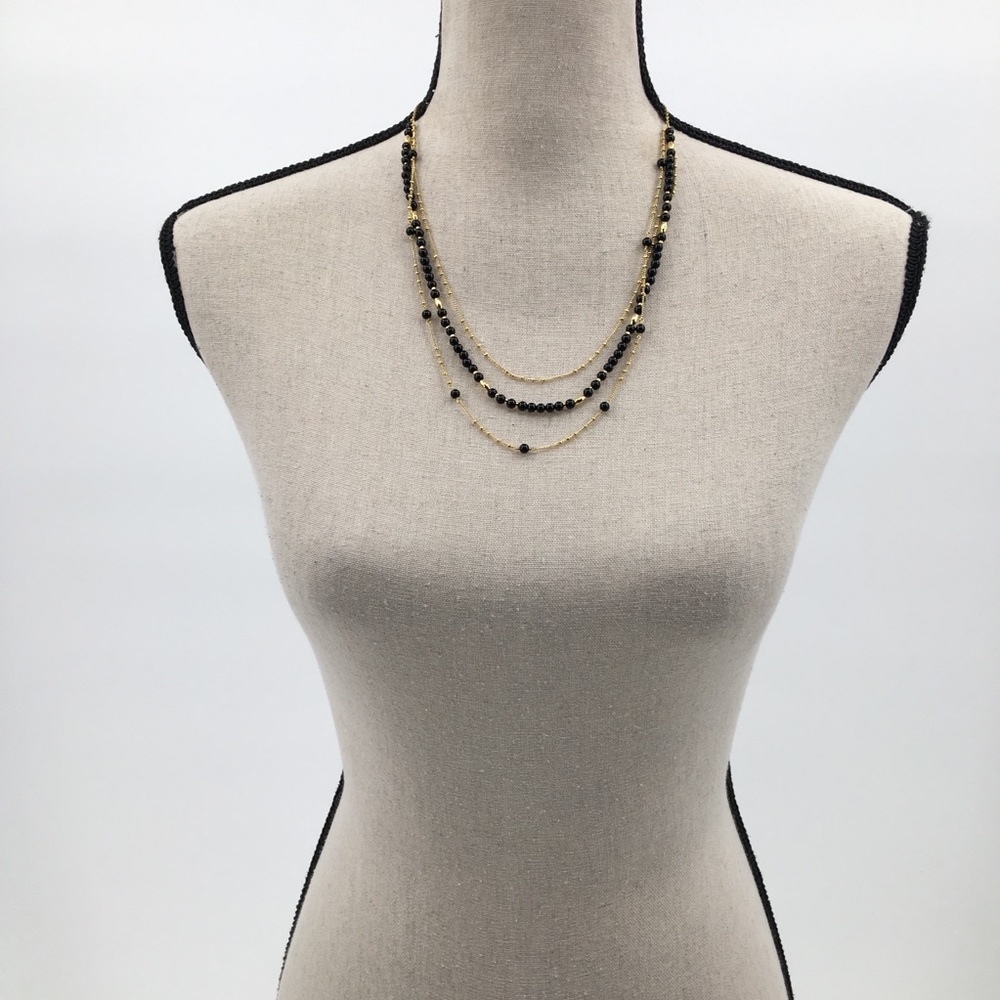 gorjana 18k gold plated onyx layered necklace - Picture 2 of 8